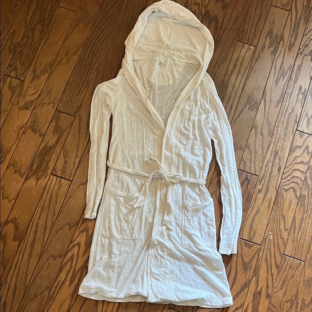 Victoria's Secret Cream Hooded Cardigan with Belt
